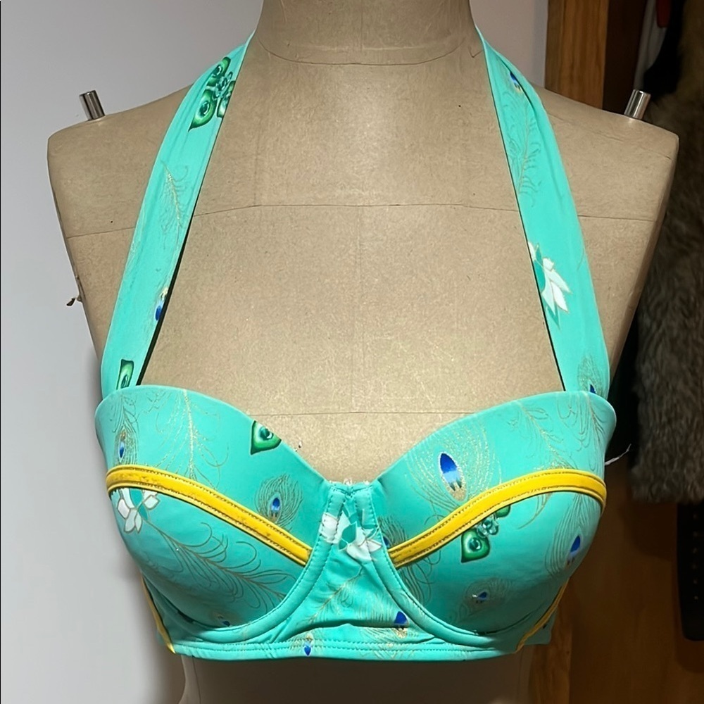 Disney Aqua and Yellow Bikini Top